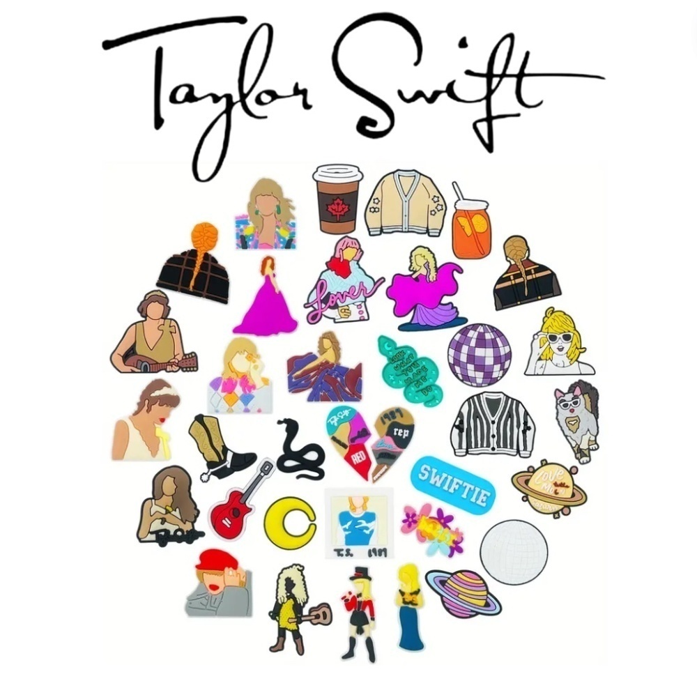 Taylor Swift 34 Pcs Crocs Shoe Charms Cartoon Shoes Charms For Clogs Sandals